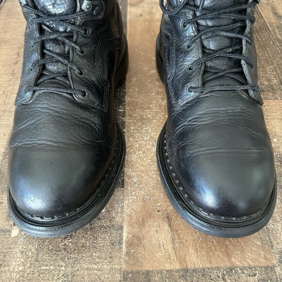 Red Wing 923 Black Plain Toe Lace Up Work Boots Mens 10.5 EE - Picture 7 of 12